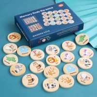 Kids Cartoon Animal Memory Chess Thinking Training Children Montessori Educational Wooden Toys