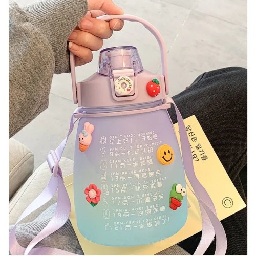 Plastic Kids Water Bottle For Student With Phone Holder Outdoor Belly Water Bottle Tumbler Water Bottle