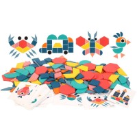 DIY Childrens Wooden Toys 180pcs Wooden Jigsaw Puzzle Board Set Colorful Baby Montessori Educational Toy
