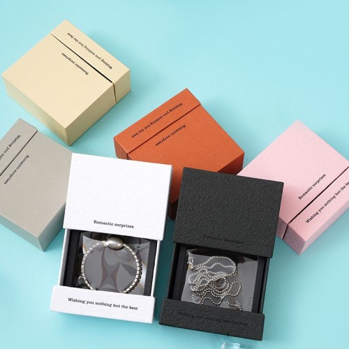 Drawer Type Box PE Film Suspension Box Ring Earring Necklace Bracelet Jewelry Packaging Box