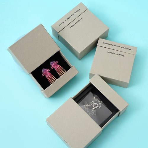 Drawer Type Box PE Film Suspension Box Ring Earring Necklace Bracelet Jewelry Packaging Box