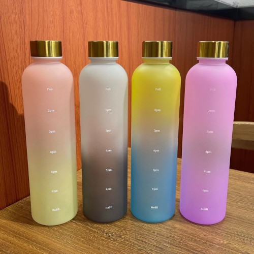 Plastic Summer water bottle production line water bottle with straw lid Outdoor sport water bottle plastic