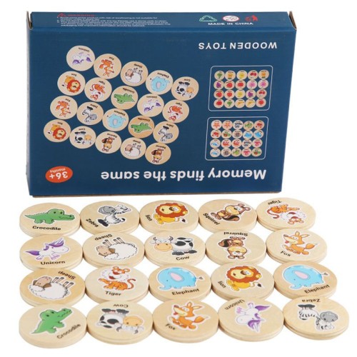 Kids Cartoon Animal Memory Chess Thinking Training Children Montessori Educational Wooden Toys