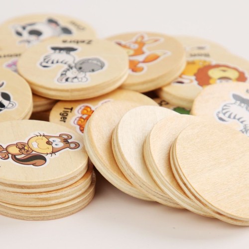 Kids Cartoon Animal Memory Chess Thinking Training Children Montessori Educational Wooden Toys