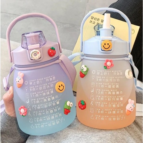 Plastic Kids Water Bottle For Student With Phone Holder Outdoor Belly Water Bottle Tumbler Water Bottle