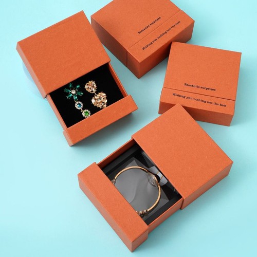 Drawer Type Box PE Film Suspension Box Ring Earring Necklace Bracelet Jewelry Packaging Box